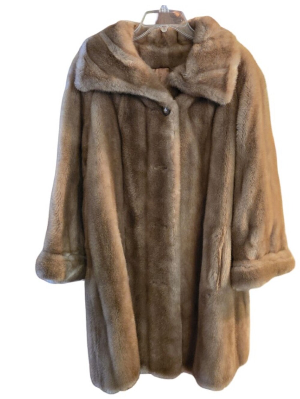 60s Tissavel France Faux Fur Winter Coat S/M